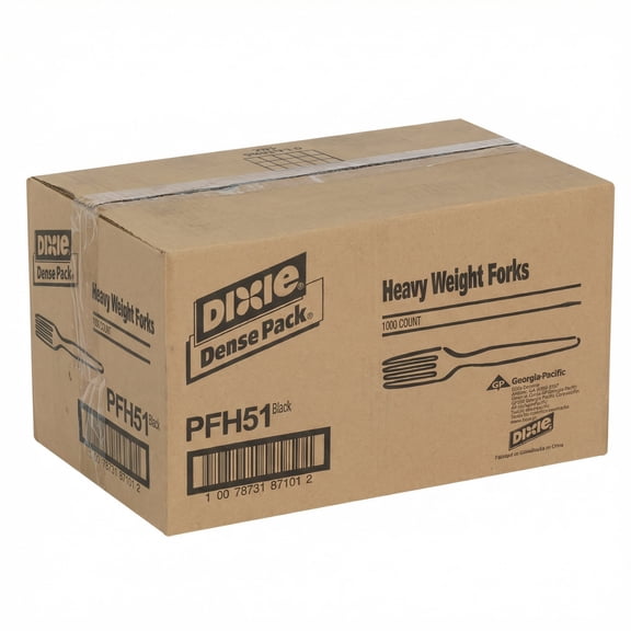 DIXIE  1000 Count Heavy Weight Polypropylene Fork  Black (PFH51)