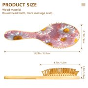 DIXRUYE Soft Hair Brush Hair Smoothing Hair Care Daisies in Sparkling Dew Pattern