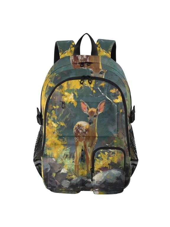 Autumn Fawn Backpack for School 14Laptop Compatible with Reflective Safety Strips