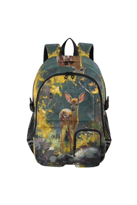 Autumn Fawn Backpack for School 14Laptop Compatible with Reflective Safety Strips