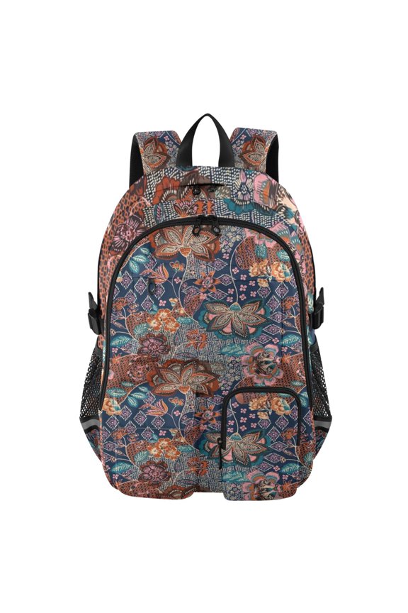 Autumn Paisley Fantasy Backpack for School 14Laptop Compatible with Reflective Safety Strips