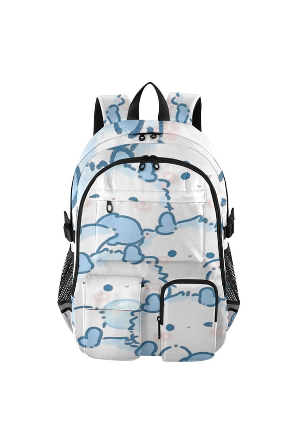 Azure Cuddle Cloud Backpack for School 14Laptop Compatible with Reflective Safety Strips