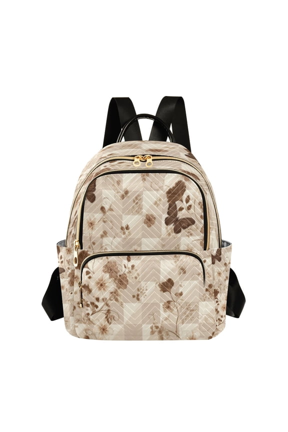 Backpack Casual Butterfly Gingham Bags