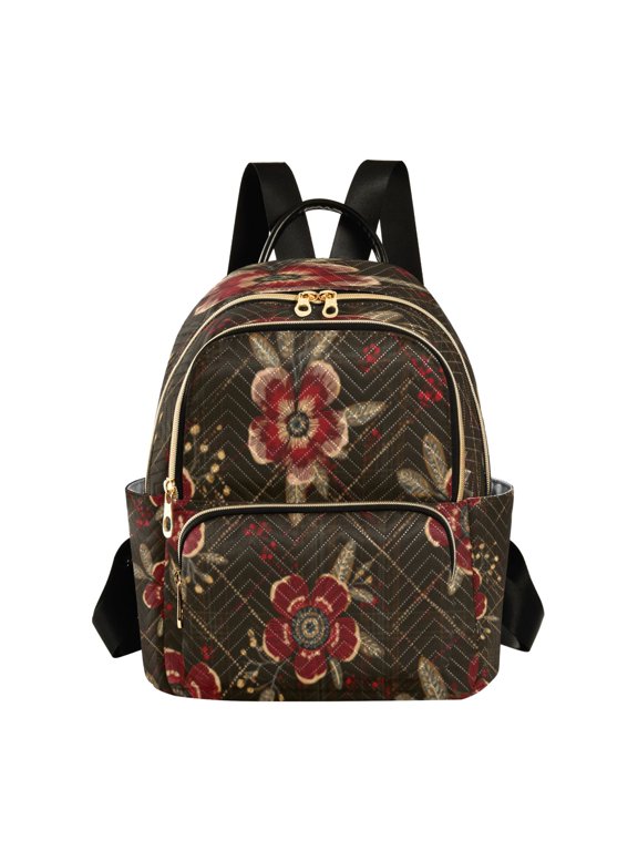 Backpack Casual Noir Peony Bloom Bags
