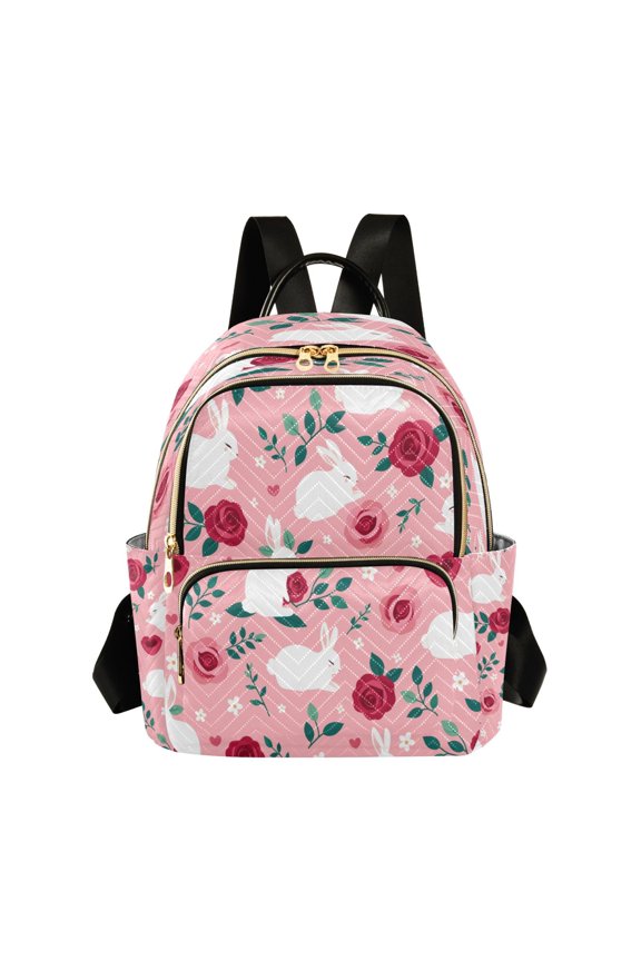 Backpack Casual Rose Rabbit Love Bags