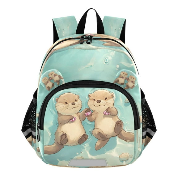 DIXRUYEE Backpack Lovely Adorable Otter Friends Floating Pattern Pattern Suitable Schoolbag