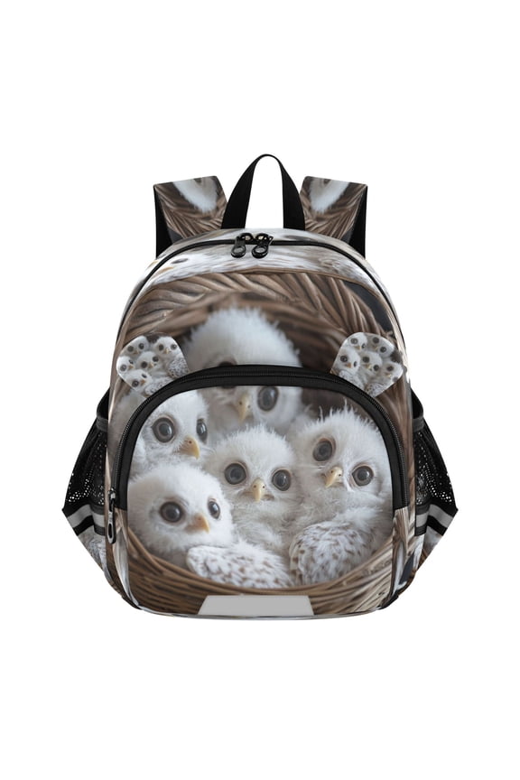 Backpack Lovely Adorable Owls in A Cozy Basket Pattern Pattern Suitable Schoolbag