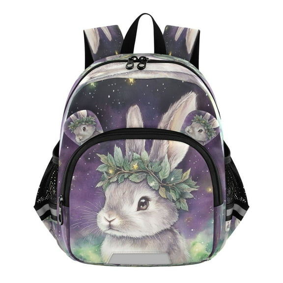 DIXRUYEE Backpack Lovely Bunny in Starry Night Pattern Pattern Suitable Schoolbag