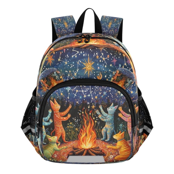 DIXRUYEE Backpack Lovely Cats under The Starlit Sky Pattern Pattern Suitable Schoolbag