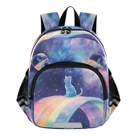 DIXRUYEE Backpack Lovely Celestial Cat on A Rainbow Pattern Pattern Suitable Schoolbag