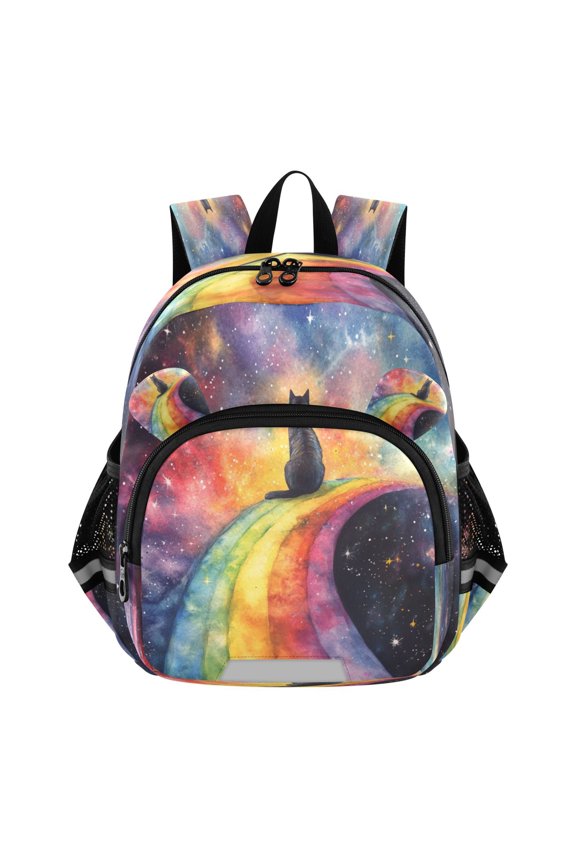 Backpack Lovely Cosmic Cat's Colorful Voyage Pattern Pattern Suitable Schoolbag