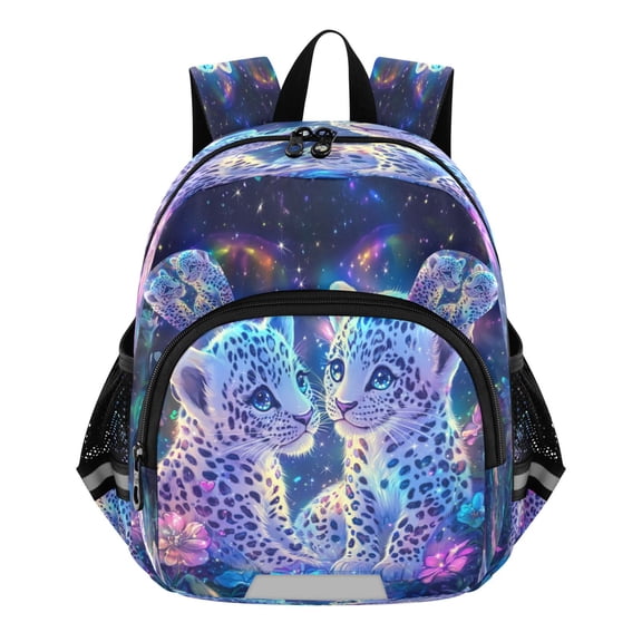 DIXRUYEE Backpack Lovely Cosmic Leopard Twins Pattern Pattern Suitable Schoolbag