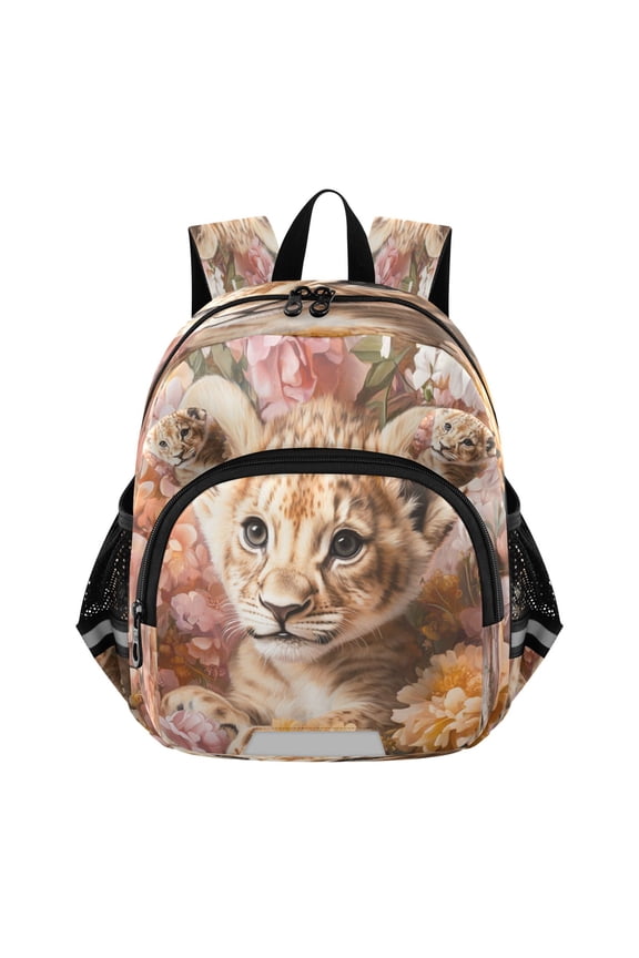 Backpack Lovely Cub in Bloom Pattern Pattern Suitable Schoolbag