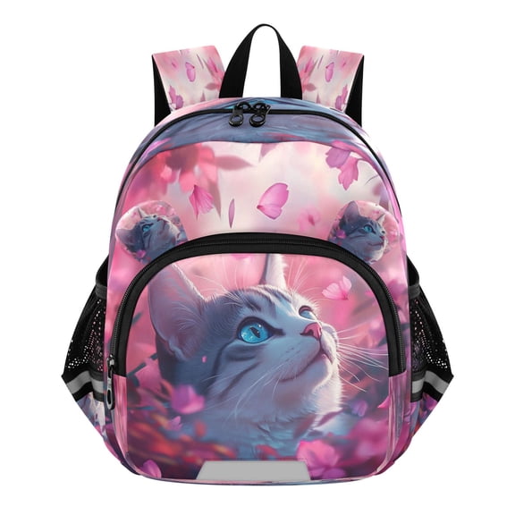 DIXRUYEE Backpack Lovely Feline in Floral Paradise Pattern Pattern Suitable Schoolbag