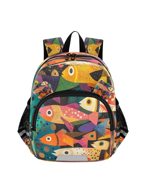 Backpack Lovely Fish Parade Pattern Pattern Suitable Schoolbag