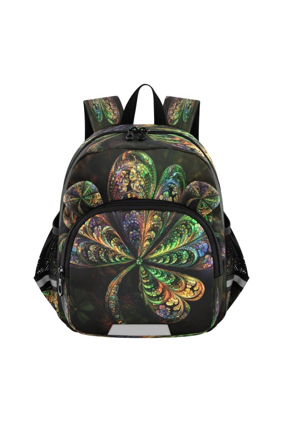 Backpack Lovely Fractal Four-leaf Clover Pattern Pattern Suitable Schoolbag