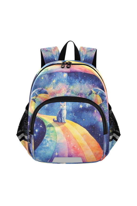 Backpack Lovely Galactic Cat Journey Pattern Pattern Suitable Schoolbag