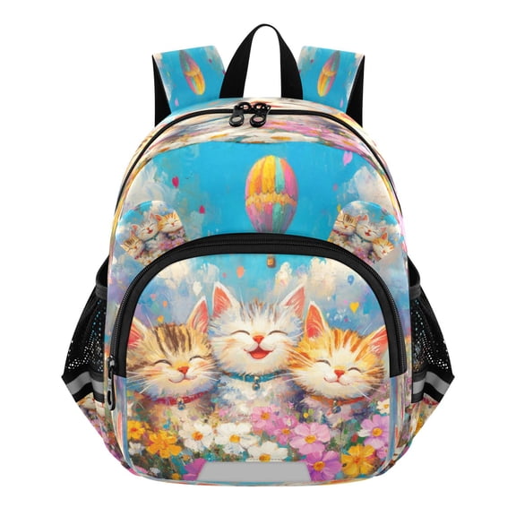 DIXRUYEE Backpack Lovely Happy Trio in A Floral Field Pattern Pattern Suitable Schoolbag