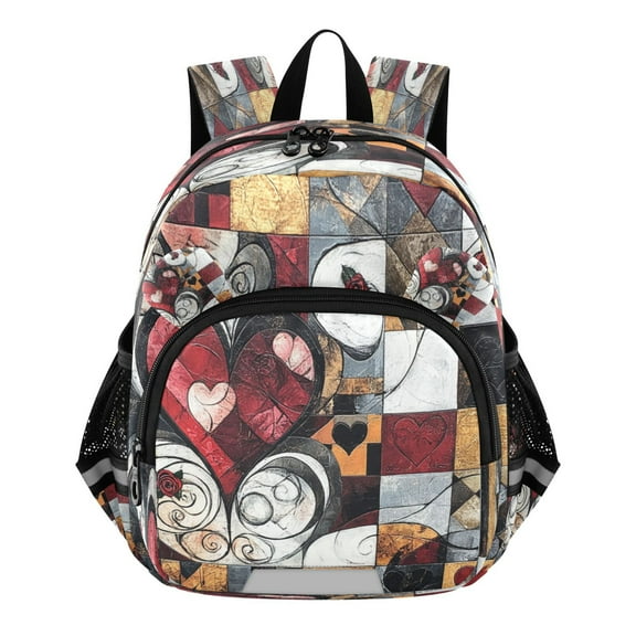 DIXRUYEE Backpack Lovely Heartfelt Mosaic Art Pattern Pattern Suitable Schoolbag