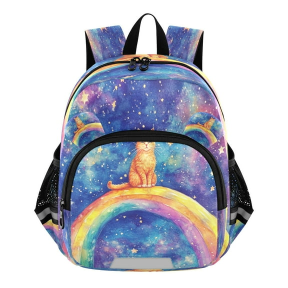 DIXRUYEE Backpack Lovely Joyful Ginger Cat in Space Pattern Pattern Suitable Schoolbag