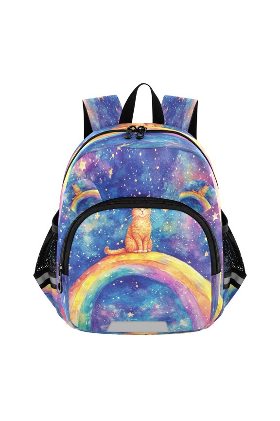 Backpack Lovely Joyful Ginger Cat in Space Pattern Pattern Suitable Schoolbag