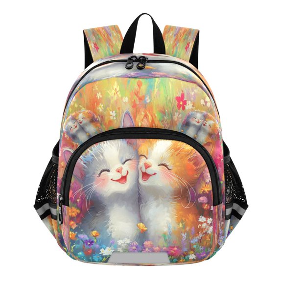 DIXRUYEE Backpack Lovely Joyful Paws Among Flowers Pattern Pattern Suitable Schoolbag