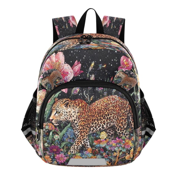 DIXRUYEE Backpack Lovely Leopard Among Flora Pattern Pattern Suitable Schoolbag