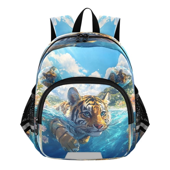 DIXRUYEE Backpack Lovely Majestic Tiger's Swim Pattern Pattern Suitable Schoolbag