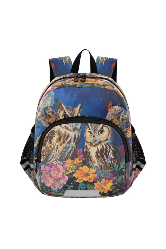 Backpack Lovely Moonlit Owl Duo Pattern Pattern Suitable Schoolbag