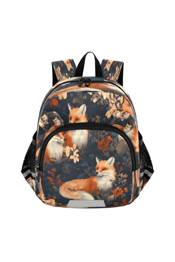 Backpack Lovely Playful Foxes Pattern Pattern Suitable Schoolbag