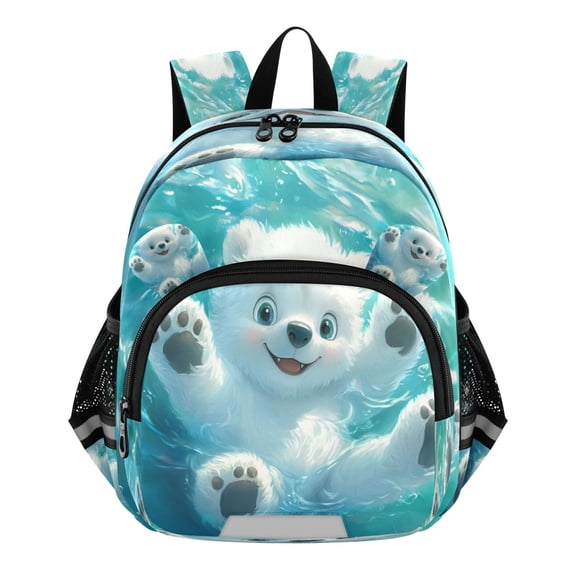 DIXRUYEE Backpack Lovely Polar Bear Splashing Pattern Pattern Suitable Schoolbag