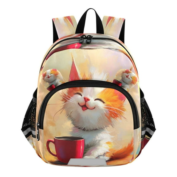 DIXRUYEE Backpack Lovely Purrfectly Happy Pattern Pattern Suitable Schoolbag