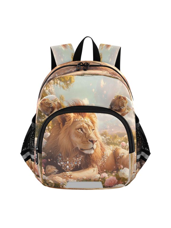 Backpack Lovely Regal Lion in Paradise Pattern Pattern Suitable Schoolbag