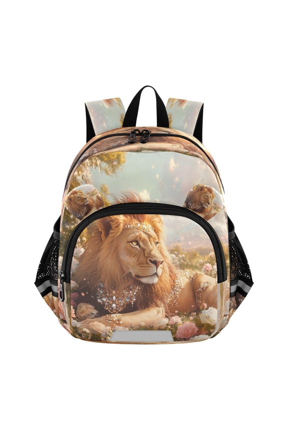 Backpack Lovely Regal Lion in Paradise Pattern Pattern Suitable Schoolbag