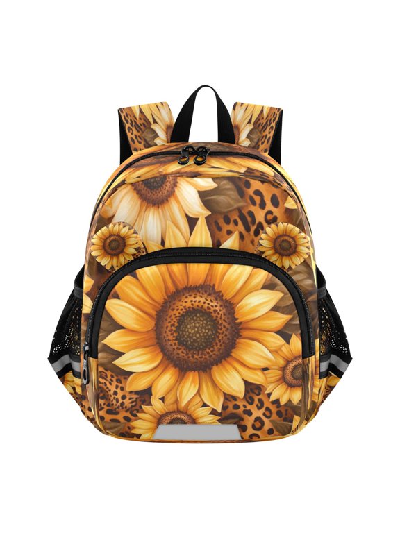 Backpack Lovely Sunflower Safari Pattern Pattern Suitable Schoolbag