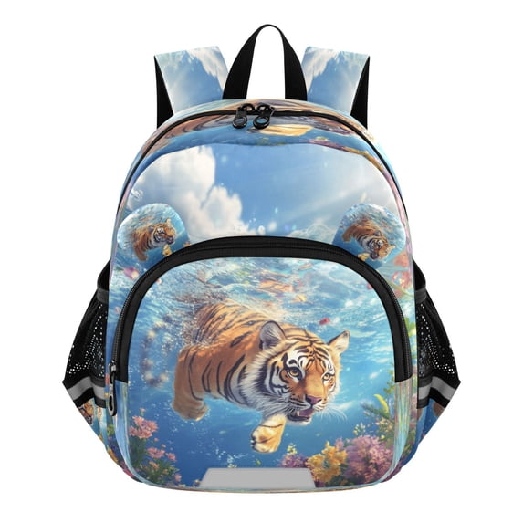 DIXRUYEE Backpack Lovely Tiger’s Floral Splash Pattern Pattern Suitable Schoolbag