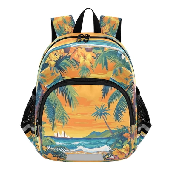 DIXRUYEE Backpack Lovely Tropical Paradise at Dawn Pattern Pattern Suitable Schoolbag