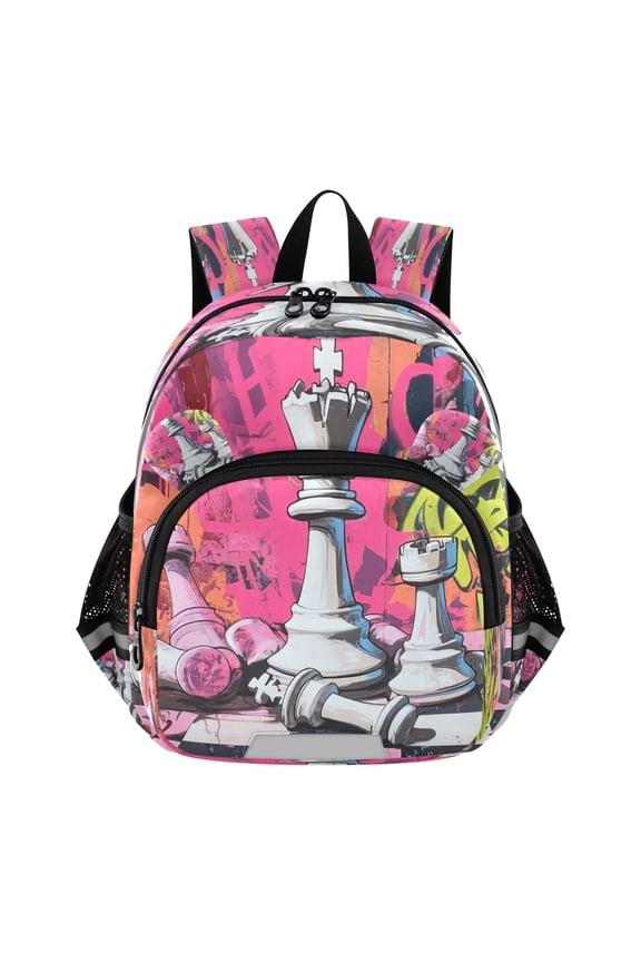 Backpack Lovely Urban Chess Chaos Pattern Pattern Suitable Schoolbag