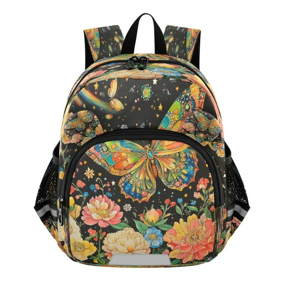DIXRUYEE Backpack Lovely Vibrant Butterfly Garden Pattern Pattern Suitable Schoolbag