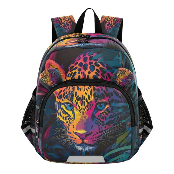 DIXRUYEE Backpack Lovely Vibrant Jungle Leopard Pattern Pattern Suitable Schoolbag