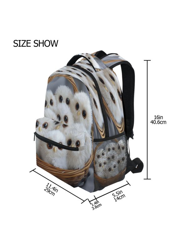 Backpack Schoolbag Adorable Fluffy Owl Family Pattern 15L/18L 2-SIZE