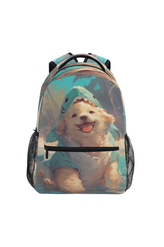 Backpack Schoolbag Beach Pup Shark Fun Pattern 15L/18L 2-SIZE