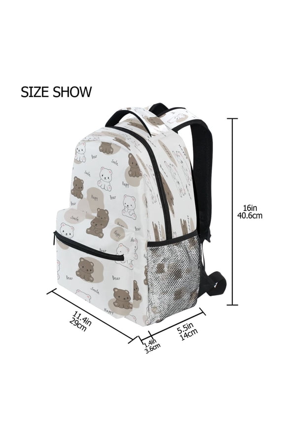 Backpack Schoolbag Bear Buddy Pastel Toss Pattern 15L/18L 2-SIZE