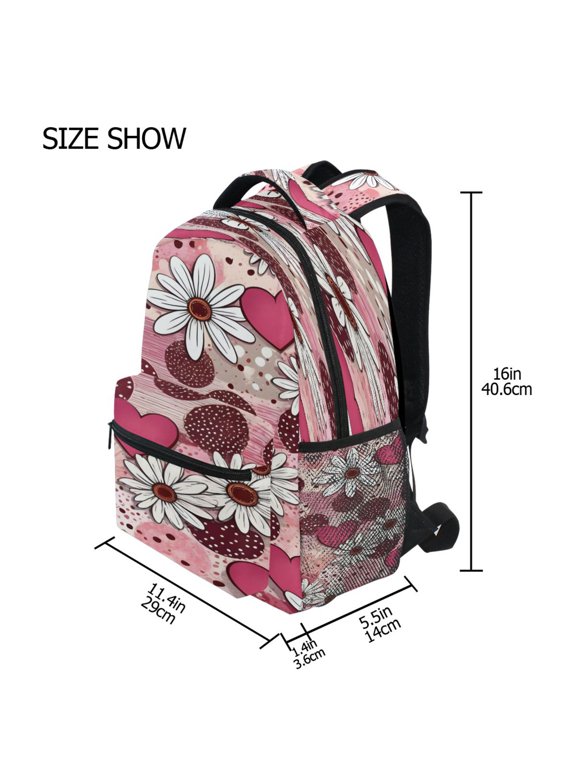 Backpack Schoolbag Blossom Heart Pastel Mix Pattern 15L/18L 2-SIZE