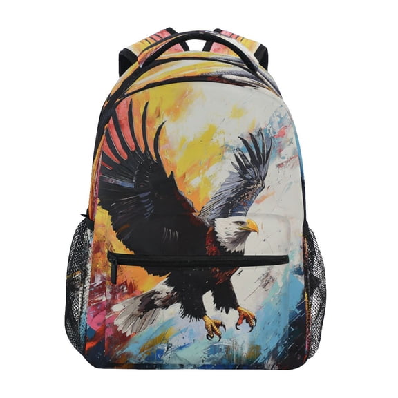 DIXRUYEE Backpack Schoolbag Eagles in Flight Pattern 15L/18L 2-SIZE