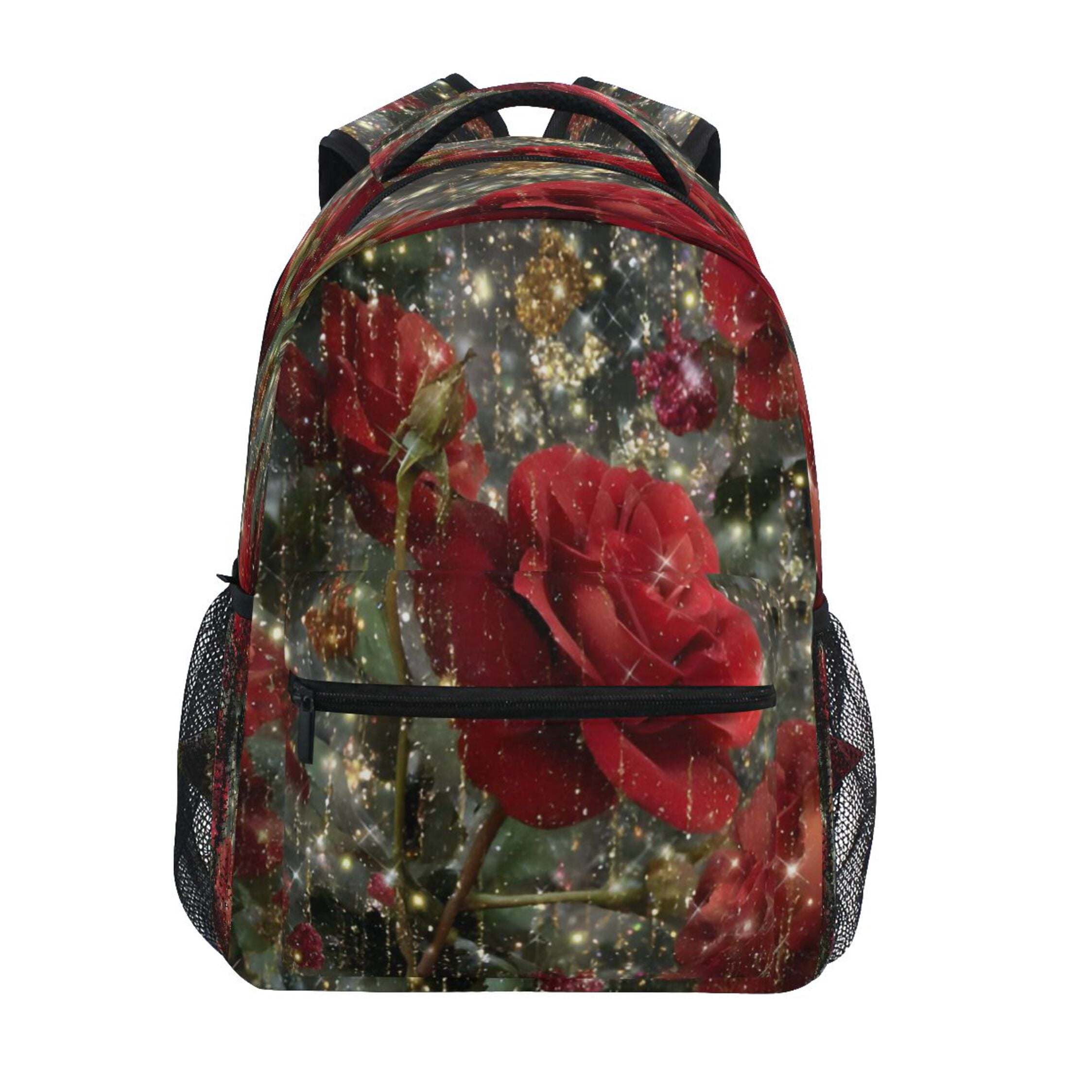 Red Roses Backpack DIXRUYEE Backpack Schoolbag Blush Red Roses Pattern 15L/18L 2-SIZE ...