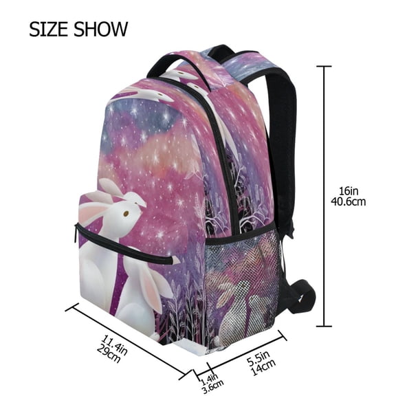 DIXRUYEE Backpack Schoolbag Bunny Duet Pattern 15L/18L 2-SIZE