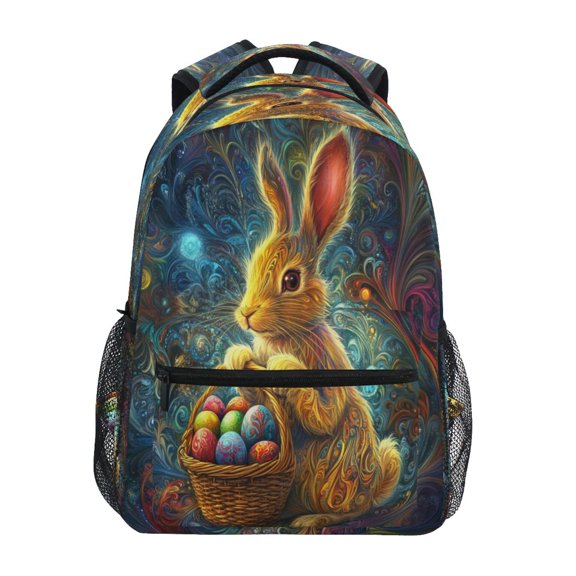 DIXRUYEE Backpack Schoolbag Bunny with Eggs Pattern 15L/18L 2-SIZE