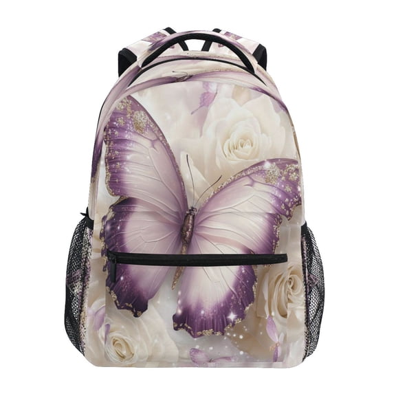 DIXRUYEE Backpack Schoolbag Butterfly on Blooming Pattern 15L/18L 2-SIZE