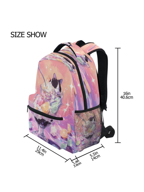 Backpack Schoolbag Cat Dessert Parfait Pattern 15L/18L 2-SIZE